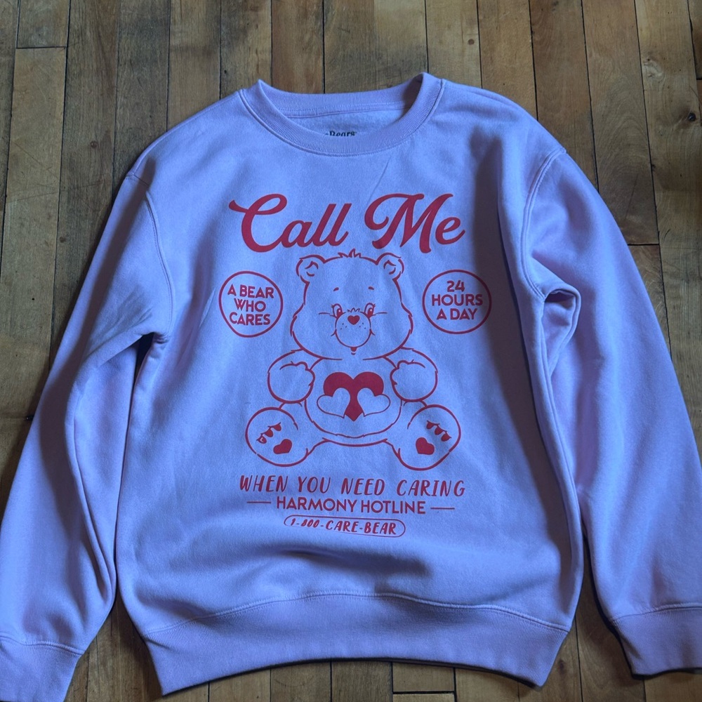Care Bears Lavender Crewneck with Red Graphic
